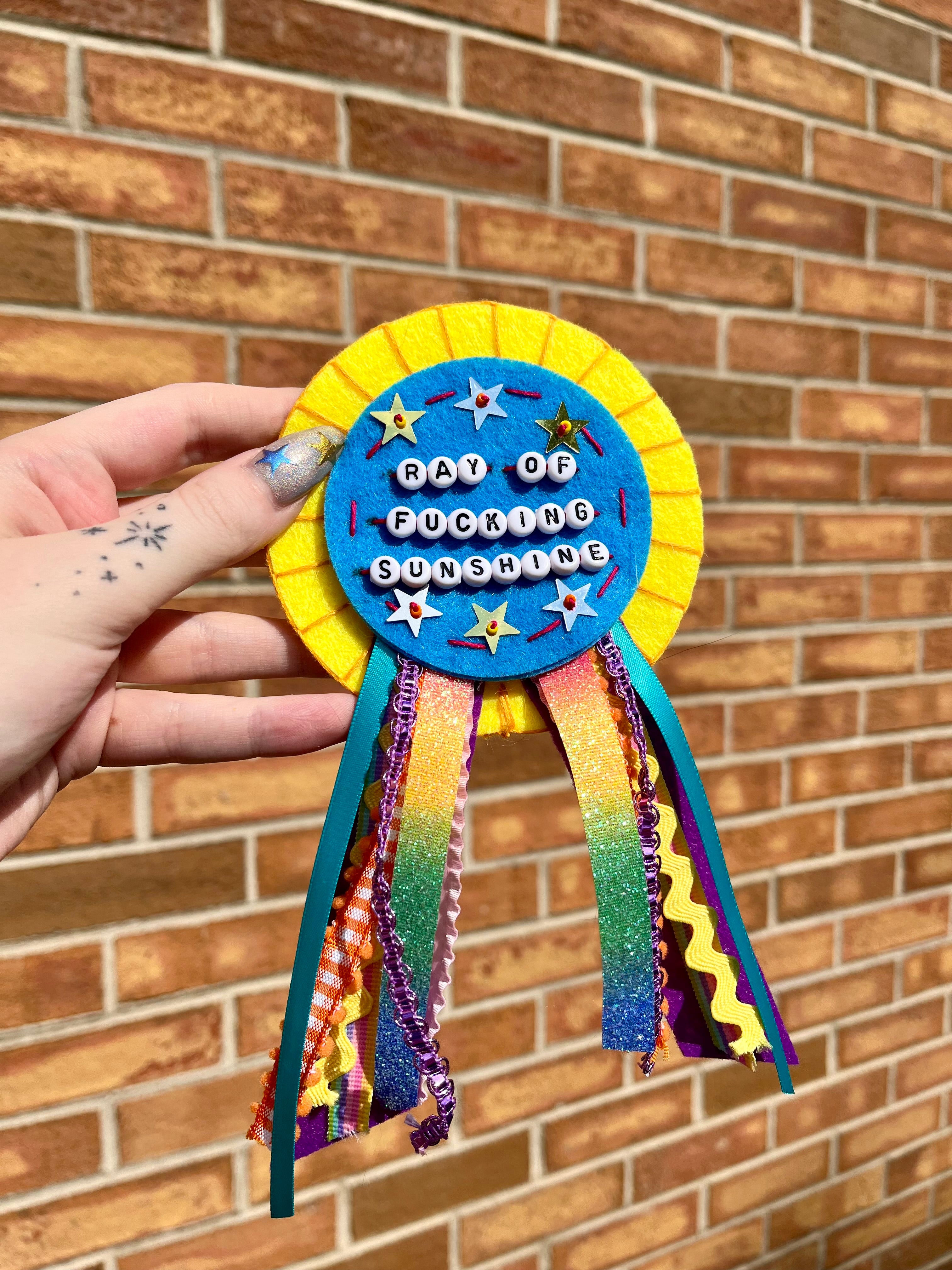 pre-made felt prize ribbon