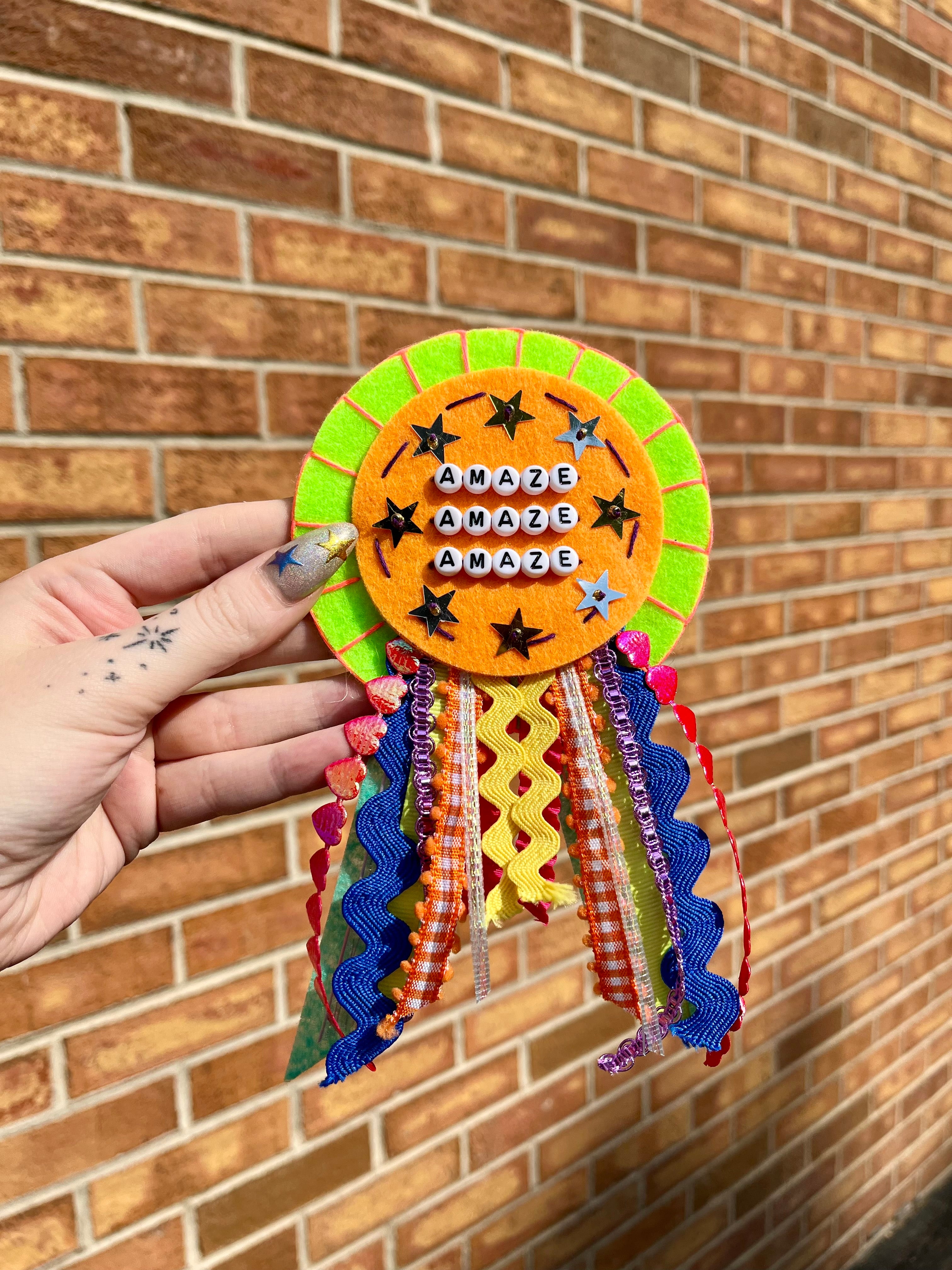pre-made felt prize ribbon
